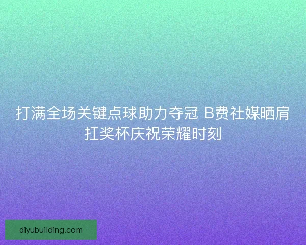 打满全场关键点球助力夺冠 B费社媒晒肩扛奖杯庆祝荣耀时刻 打满全场关键点球助力夺冠 B费社媒晒肩扛奖杯庆祝荣耀时刻