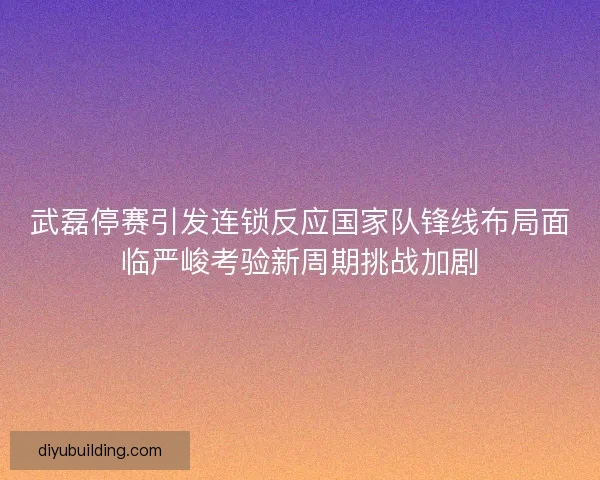 武磊停赛引发连锁反应国家队锋线布局面临严峻考验新周期挑战加剧 武磊停赛引发连锁反应国家队锋线布局面临严峻考验新周期挑战加剧
